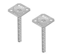 KOTARBAU® 2 pcs Support de Poteau à Sceller - Acier Galvanisé - 80 x 80 x 200 mm - Argent - Pied de Poteau - avec Ancre Béton - pour Clôture et Poutre - Robuste - Résistant à La Corrosion