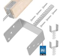 KOTARBAU® 2 pcs Support Poteau à Sceller - Acier Galvanisé - 141 mm - Argent - Pied de Poteau Bois - avec Ancrage Béton - Embase Robuste pour Clôture Jardin Terrasse