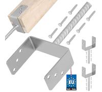 KOTARBAU® 2 pcs Support Poteau à Sceller - Acier Galvanisé - 151 mm - Argent - Pied de Poteau Bois - avec Ancrage Béton - Embase Robuste pour Clôture Jardin Terrasse
