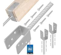 KOTARBAU® 2 pcs Support Poteau à Sceller - Acier Galvanisé - 51 mm - Argent - Pied de Poteau Bois - avec Ancrage Béton - Embase Robuste pour Clôture Jardin Terrasse