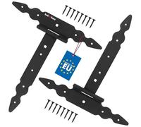 KOTARBAU® 2 x Charnière en T de 250 mm en Acier Noir | Charniere Porte Lourde | Penture | Charniere Portail | Charnière Porte Lourde | Penture Volet Bois | Charnieres | Charniere Noir | Charnières