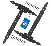 KOTARBAU® 2 x Charnière en T de 350 mm en Acier Noir | Charniere Porte Lourde | Penture | Charniere Portail | Charnière Porte Lourde | Penture Volet Bois | Charnieres | Charniere Noir | Charnières