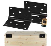 KOTARBAU® 2 x Charnière INOX à congé Chantier 90x95mm en Acier Noir Peint par pulvérisation| Charniere Porte Lourde |Charniere INOX |Charnières de Portes |Charniere Plate |Charnieres |Charnière Porte