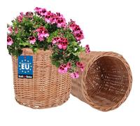 KOTARBAU® 2 x De Fleur en Osier pour Balcon Naturel 25x23cm Cache Pot Plante Interieur |Cache-Pots De Fleurs |Cache-Pot Osier |Panier Plante |Panier Osier Plante |Cache Pot Rotin |Grand Cache Pot