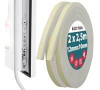 KOTARBAU® 2 x Joint Porte en mousse | Joint Fenetre Isolation | Joint de Porte D'entrée | Joint Isolation Porte |Joint Porte Entre |Isolant Porte D'entrée |Joint Fenetre Pvc 12 x 10 mm x 2,5 m fin PU3