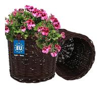 KOTARBAU® 2 x Pot De Fleur en Osier pour Balcon Marron 33x28cm Cache Pot Plante Interieur |Cache-Pots De Fleurs |Cache-Pot Osier |Panier Plante |Panier Osier Plante |Cache Pot Rotin |Grand Cache Pot
