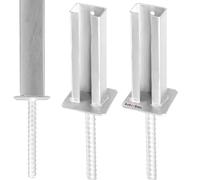 KOTARBAU® 2 x Support De Poteau |Support Poteau Bois en Acier Galvanisé |Support Poteau À Enfoncer 60x40 |Pied Poteau Réglable |Fixation Poteau Bois |Platine Poteau Bois |Support Poteau À Enfoncer