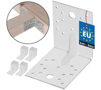 KOTARBAU® 25 Pièces Équerre De Fixation Acier Galvanisé 100 x 100 x 80 mm Argent Renfort D'Angle Métal Équerre de Fixation Renforcée 90 Degrés