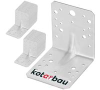 KOTARBAU® 25 Pièces Équerre De Fixation - Acier Galvanisé - 105 x 105 x 90 mm - Argent - Renfort d'angle Métal - Équerre de Fixation Renforcée - 90 Degrés