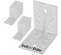 KOTARBAU® 25 Pièces Équerre De Fixation - Acier Galvanisé - 130 x 130 x 100 mm - Argent - Renfort d'angle Métal - Équerre de Fixation Renforcée - 90 Degrés
