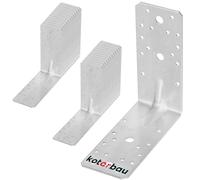 KOTARBAU® 25 Pièces Équerre De Fixation - Acier Galvanisé - 150 x 150 x 65 mm - Argent - Renfort d'angle Métal - Équerre de Fixation Renforcée - 90 Degrés
