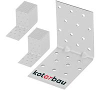 KOTARBAU® 25 Pièces Équerre De Fixation - Acier Galvanisé - 80 x 80 x 60 mm - Argent - Renfort d'angle Métal - Équerre de Fixation Renforcée - 90 Degrés