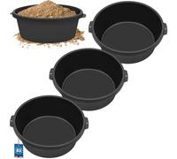 KOTARBAU® 3x 11L Bol De Construction | Bac De Construction ⌀ 300mm | Récipient De Mélange PVC Noir | Grande Bassine Plastique XXL | Seau Maçon | Bac À Mortier | Seau De Maçon | Bassine Plastique Ronde