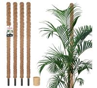 KOTARBAU® 4 pcs Tuteur Plante - Tuteur Coco - ⌀ 3.2 x 140 cm - Fibre de Coco - Tuteurs pour Monstera - Marron - pour Plantes Grimpantes