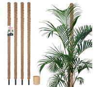 KOTARBAU® 4 pcs Tuteur Plante - Tuteur Coco - ⌀ 3.2 x 180 cm - Fibre de Coco - Tuteurs pour Monstera - Marron - pour Plantes Grimpantes