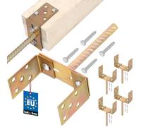 KOTARBAU® 4 pièces Support de Poteau à Sceller - Acier - 200 mm - Or - Support Poteau Bois - Largeur Réglable 0-160 mm - avec Ancrage Béton - pour Poteaux et Poutres Bois
