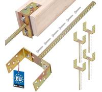 KOTARBAU® 4 pièces Support de Poteau à Sceller - Acier - 400 mm - Or - Support Poteau Bois - Largeur Réglable 0-160 mm - avec Ancrage Béton - pour Poteaux et Poutres Bois