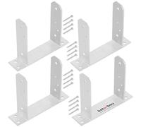 KOTARBAU® 4 Pièces Support Poteau Bois - à Visser - TT - Acier Galvanisé - 160 mm - Argent - Pied de Poteau - Fixation Robuste - Embase