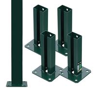 KOTARBAU® 4 Pièces Support Poteau - pour Clôture - à Visser - Pied de Poteau - Acier Revêtu par Poudre - 60 x 40 mm - Vert - Fixation Robuste