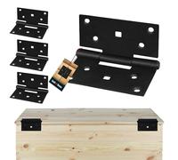 KOTARBAU® 4 x Charnière INOX à congé chantier 90x95mm en acier noir peint par pulvérisation| Charniere Porte Lourde | Charniere Inox |Charnières de Portes |Charniere Plate |Charnieres |Charnière Porte