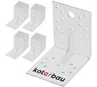 KOTARBAU® 50 Pièces Équerre De Fixation - Acier Galvanisé - 100 x 100 x 80 mm - Argent - Renfort d'angle Métal - Équerre de Fixation Renforcée - 90 Degrés