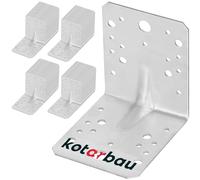 KOTARBAU® 50 Pièces Équerre De Fixation - Acier Galvanisé - 105 x 105 x 90 mm - Argent - Renfort d'angle Métal - Équerre de Fixation Renforcée - 90 Degrés