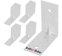 KOTARBAU® 50 Pièces Équerre De Fixation - Acier Galvanisé - 150 x 150 x 80 mm - Argent - Renfort d'angle Métal - Équerre de Fixation Renforcée - 90 Degrés