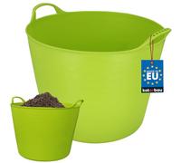 KOTARBAU® Auge en Caoutchouc Élastique 42L Seau Vert Fluo avec Poignées de Transport Panier de Jardin Universel et Flexible