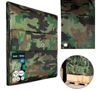 KOTARBAU® Bâche de Protection Extérieur 6 x 12 m Camouflage 90 g/m² Polyéthylène Bâche Anti UV Bache Remorque Bache Impermeable Exterieu