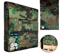 KOTARBAU® Bâche de Protection Extérieur 8 x 12 m Camouflage 90 g/m² Polyéthylène Bâche Anti UV Bache Remorque Bache Impermeable Exterieu