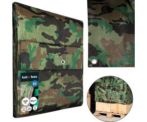 KOTARBAU® Bâche de Protection Extérieur Polyéthylène 6 x 8 m Camouflage 80 g/m² Bâche Anti UV Bache Remorque Bache Impermeable Exterieu