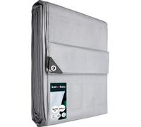KOTARBAU® Bâche en tissu 8x10 m argent 200g/m2 Bâche de couverture Œillets renforcés Bâche de protection Bâche de construction Cordon étanche Résistant à la déchirure Bâche industrielle Toutes conditi