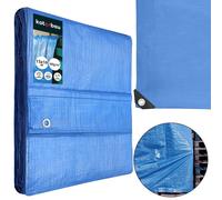 KOTARBAU® - Bâche en tissu, dimensions 15x16 mètres, couleur bleue, grammage 60g/m². Bâche de protection, renforcée avec des œillets, imperméable, résistante à la déchirure, idéale pour les travaux de