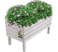 KOTARBAU® Bacs à fleurs surélevés pour le jardin 64 x 30 x 39 cm Bac à fleurs en bois blanc Balcon Bac à fleurs Pot de fleurs en bois Pot de plantation Caisson en bois Bac à légumes Lits de jardin