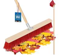 KOTARBAU® Balai Brosse - 65 cm - Balai Exterieur Terrasse - Brosse de Voirie - avec Manche - Bois - PVC - Poils Durs - de Jardin - Outil de Nettoyage