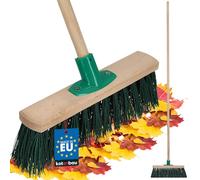 KOTARBAU® Balai Brosse - Bois de Hêtre - 50 cm - Vert - Balai Extérieur - Brosse pour Terrasse - Poils Durs - sans Manche