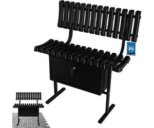 KOTARBAU® Banc de cimetière avec dossier et coffre Banc outdoor résistant aux intempéries 75 cm Banc métallique outdoor Banc de jardin résistant aux intempéries Bancs métalliques pour cimetière Banc d