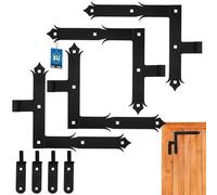 KOTARBAU® Bande d'angle 250 x 285 mm, bande de store avec cloches, bande de | Lot de 4 charnières pour porte de jardin et volet de fenêtre, charnières de porte pour portes en bois, décoratives, rétro