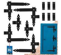 KOTARBAU® Bande d'angle 400 mm - Bande de chargement avec crampons + bande | Charnières de porte de jardin et volets de fenêtre, charnières de porte décoratives pour portes en bois, style rétro