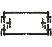 KOTARBAU® Bande d'angle décorative en fer forgé 600 x 50 mm + bande centrale 6 pièces avec gond à visser pour portes portails