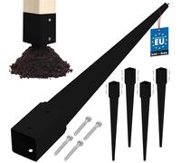 KOTARBAU® Base d'ancrage au sol en acier pour pergolas et tonnelles, 51 x 51 x 6