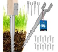 KOTARBAU® Base de poteau d'ancrage au sol en acier à boulon en U pour clôtures et tonnelles 101 x 720 mm Lot de 4