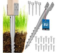KOTARBAU® Base de poteau d'ancrage au sol en acier à boulon en U pour clôtures et tonnelles 70 x 700 mm Lot de 4