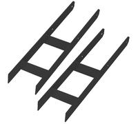 KOTARBAU® Base de poteau en H pour montage mural, support d'ancrage en acier galvanisé noir 140 mm, lot de 2