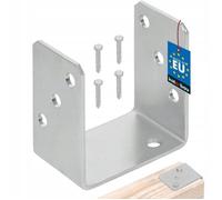KOTARBAU® Base de Poteau U à Visser 90 mm Argent Galvanisé à Chaud La Solution Excellente pour Relier Différents Éléments