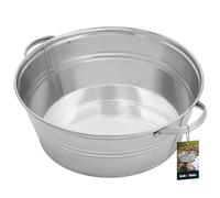KOTARBAU® Bassine Metal Ronde en Acier galvanisé 13 L avec Oreilles | Pot à Fleurs |Baignoire Ronde | Bassine Confiture Cuivre | Lessiveuse pour Jardin