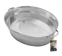 KOTARBAU® Bassine Metal Ronde en Acier galvanisé 27 L avec Oreilles | Pot à Fleurs | Baignoire Ronde | Bassine Confiture Cuivre | Lessiveuse pour Jardin