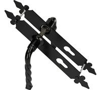 KOTARBAU® Béquille de porte 72mm PZ Poignée de porte Ferrure de porte Poignée de porte Décorative Noir Universel Intérieur Extérieur Fer forgé Antirouille