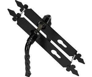 KOTARBAU® Béquille de porte 72mm PZ Poignée de porte Ferrure de porte Poignée de porte Décorative Noir Universel Intérieur Extérieur Fer forgé Antirouille