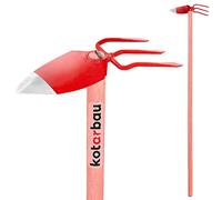 KOTARBAU® Binette de jardin en forme de cœur - 135 x 100 mm - 3 dents - 107 mm - Avec manche de 120 cm - Binette de jardin - Outil de jardinage pour transplanter, désherber, entretien du jardin